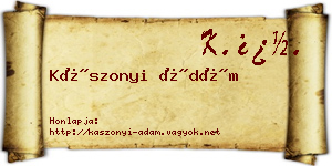 Kászonyi Ádám névjegykártya